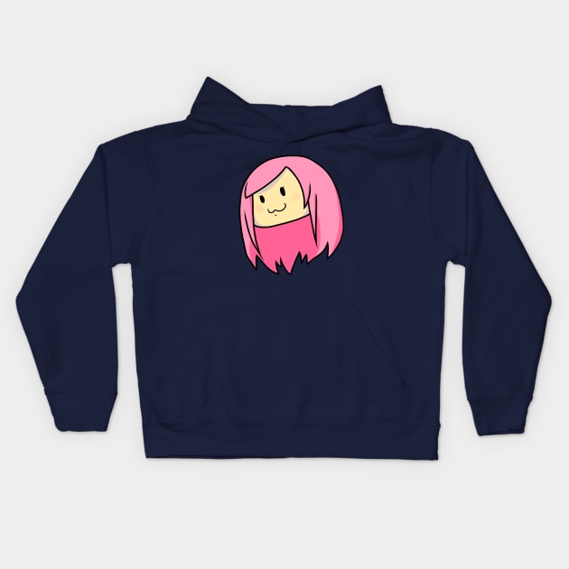 Pink haired girl Kids Hoodie by Noxati